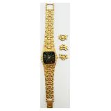 VTG Geneva Gold-tone Gold Nugget Theme Watch