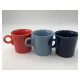 3 Fiestaware Cups Coffee Mugs