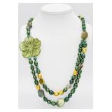 925 Green/Gold Pearl 1-2-Strand Necklace