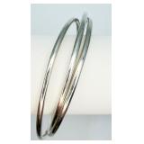 Sterling Silver Triple Linked Bangle Bracelet