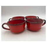 4 Metlox Poppy Trail Red Rooster Coffee Cups