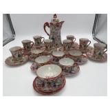 Kutani-style Hand-painted Porcelain Tea  Set
