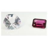 2 Gemstones, Rhodolite Garnet & Amethyst