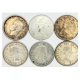 6 80% Silver Canada 10 Cent Coins