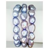 5 Blue Freshwater Pearl Bracelets