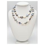 Sterling Silver Coin Pearl Necklace