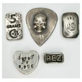 4 .999 Fine Silver Cast/Poured Shapes 46.505 grams