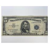 Series 1953 Blue Seal $5 Silver Certificate