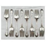 8 Alvin Steeling Silver Salad Forks