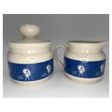 Vtg Morton Salt Ceramic Creamer & Sugar Bowl Set