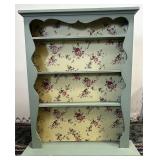 Vintage Floral Wood Wall Display Shelf