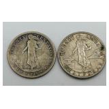 1913 & 1945 USA Filipinas 20 Centavos Silver Coin