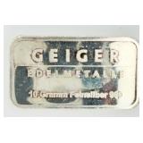 Geiger Edelmetalle 10 Gramm .999 Fine Silver Bar