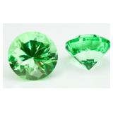 2 Mojito Green LAB CRTD Sapphires 2.5CT 8MM RD