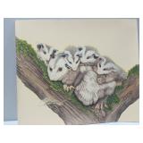 Limited Edition Print 2/60 Signed Opossum Family