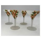 4 VTG Frosted Cocktail Glasses