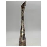 Hand Crafted Sleek Long Silve-toned Vase