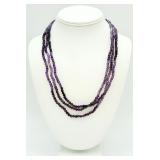 3-Strand Amethyst Necklace
