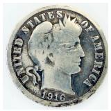 1916 Barber One Dime Silver Coin