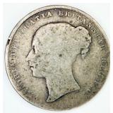 1834 Queen Victoria Silver 1 Shilling Coin