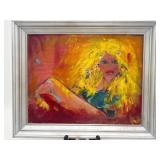 "Blue Eyed Blonde" by Pam Becker Framed