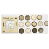 14 Canada 10 Cents Silver Coins