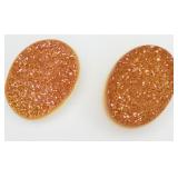 2 BRNZ Beauty Druzy Quartz 16X12MM OV TRTD