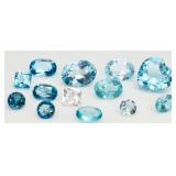 Mix of Blue Topaz Gemstones
