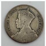 1933 New Zealand George V 1 Florin Silver Coin