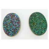 2 Drusy Quartz 16X12MM OV TRTD