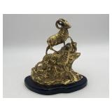 Vintage Cast Brass Bighorn Ram Sculpture