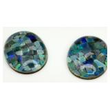 2 Oval Mosaic Opal Doublets