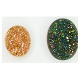 2 Drusy Quartz Gemstones