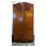 Vintage Wood Wardrobe Armoire Cabinet