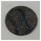 Rare 1755 1 Grï¿½schel Kingdom of Prussia Coin