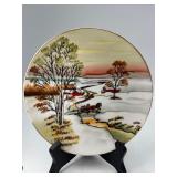 VTG  Norcrest Hand Painted Winter Scene Plate