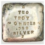 VTG L.A.S. 2 Troy oz .999 Silver Square Bar