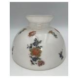 Vtg Hand-painted Floral Milk Glass Dome Lamp Shade