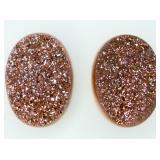2 BRNZ Beauty Druzy Quartz 18X13MM OV TRTD
