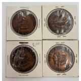 4- 1869-1969 Fort Still Centennial $1 Trade Tokens