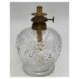 Antiq Miniature Oil Lamp Daisy Cosmos Pattern