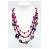 925 1-3 Strand Multi-Stone Necklace