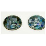 2 Round Mosaic Opal Doublets