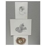 Vtg Prints of Woodland Rodents