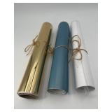 3 Craft Vinyl Rolls - Gold, Slate Blue, White