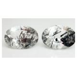 2 Tourmalinated Quartz 5CT MIN 14X10MM OV