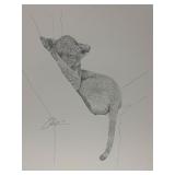 Susan Morrison Lithograph Sleeping Lion Cub