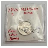 1904-S Mercury 90% Silver Dime
