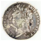 1824 Georgiaï¿½s 4 British 1 Shilling Silver Coin