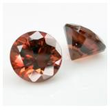 2 Cinnamon Zircons 1.2CT MIN 5MM RD